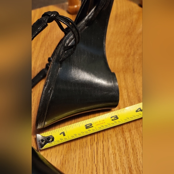 Leather Slingback Black Wedge Heels ETIENNE AIGNER - Picture 6 of 7